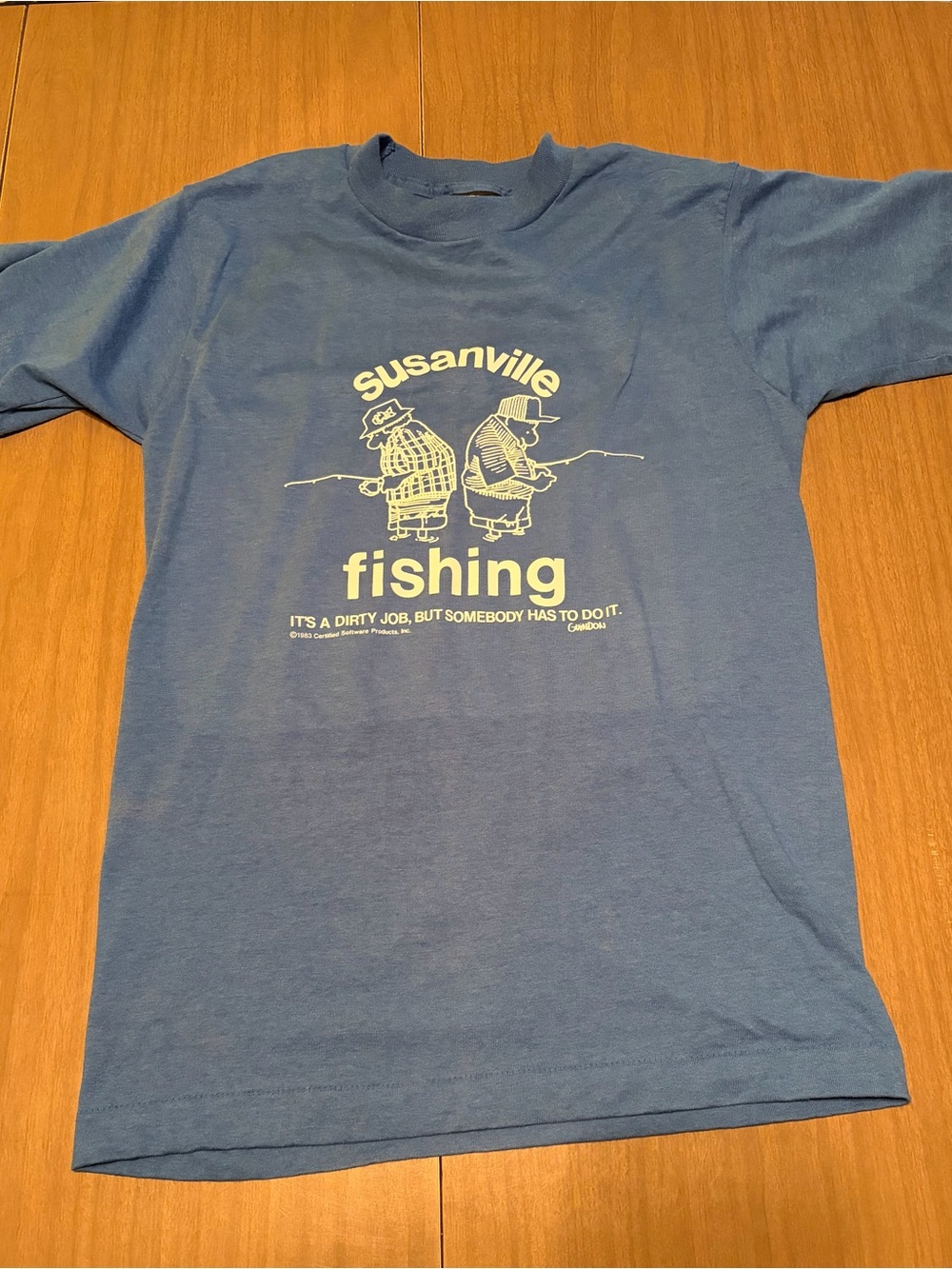 Vintage 1983 Susanville Fishing Graphic T-Shirt 80s California